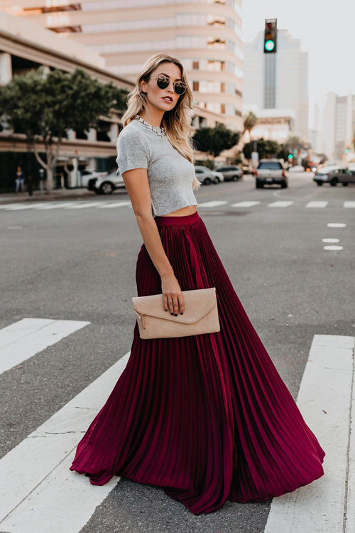 City View Pleated Maxi Skirt - 6 Colors