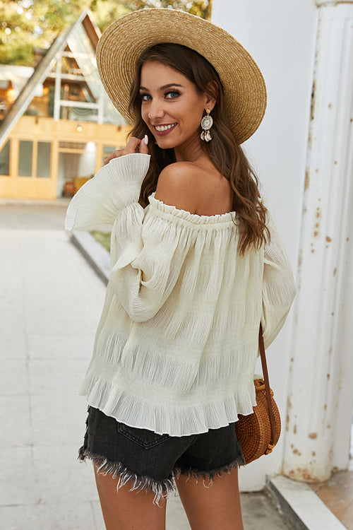 Taking It Easy Off Shoulder Pleated Top - 3 Colors