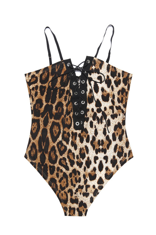 Leopard Print Tie-front Bodysuit
