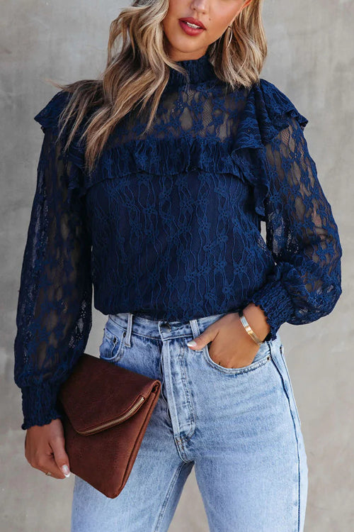 Couldn't Be Better Lace Ruffled Top - 3 Colors