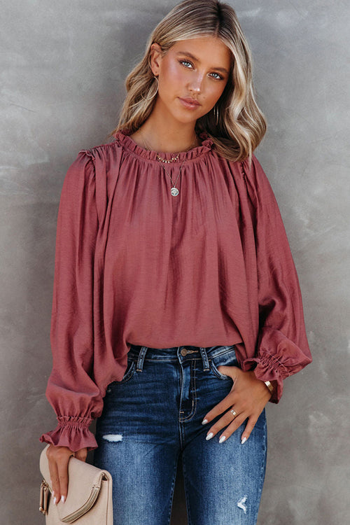 Promised Fun Ruffled Cotton Long Sleeve Top