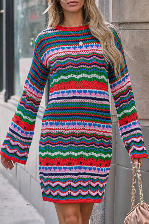 Let Your Love Shine Striped Knit Mini Dress - 2 Colors