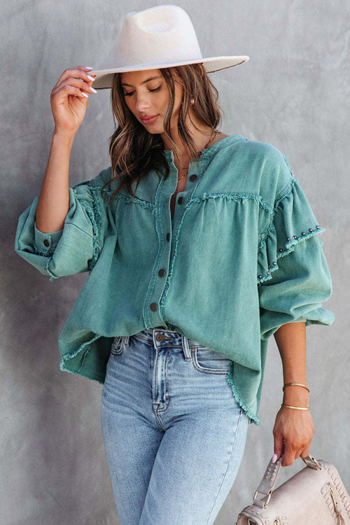 Best Of You Ruffled Rivet Shacket - 2 Colors