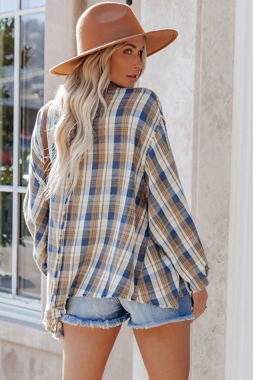 Remind Me Later Gingham Long Sleeve Top