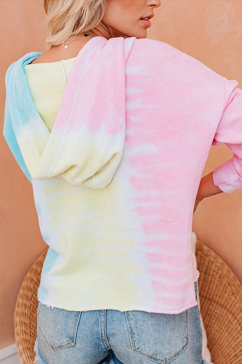 Carefree Lifestyle Tie-Dye Hoodie Top - 3 Colors