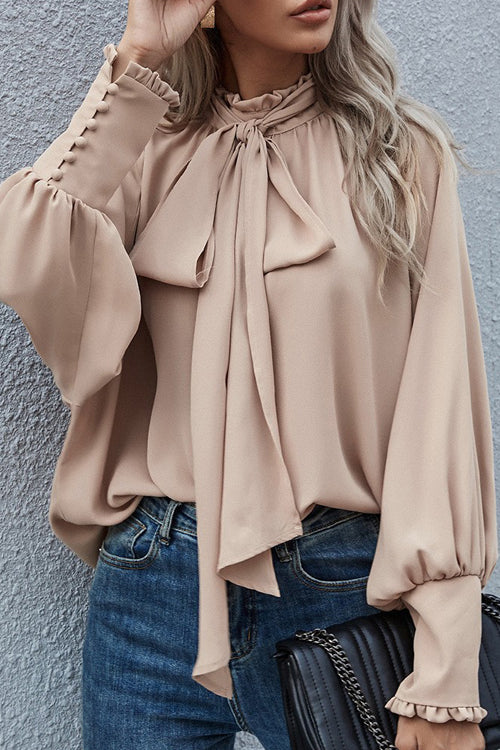 Best In Bold Tie-Front Ruffle Statement Sleeve Top - 3 Colors