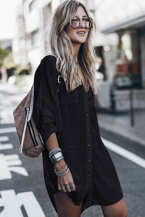 black shirt dress outfit ideas How to Style Black Dress and A Shirt