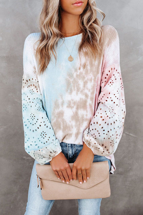 I‘m Your Girl Tie-Dye Print Knit Sweater