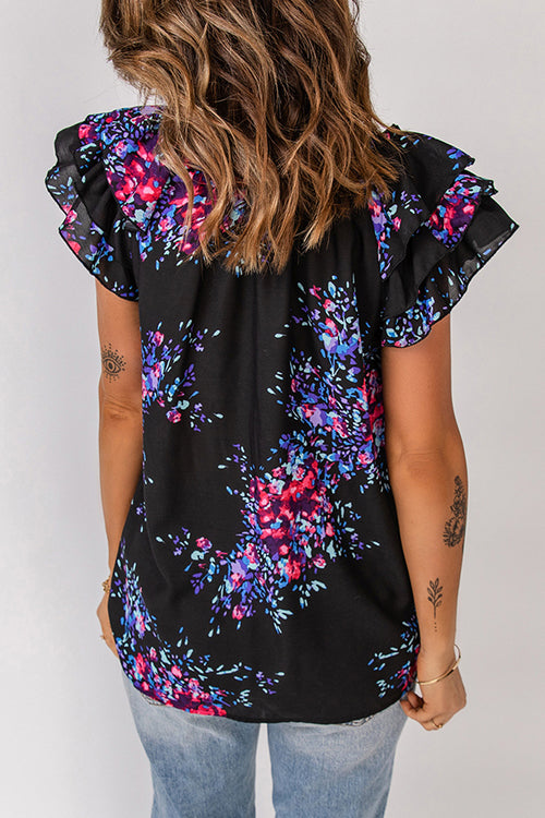 A True Beauty Boho Print Short Sleeve Top