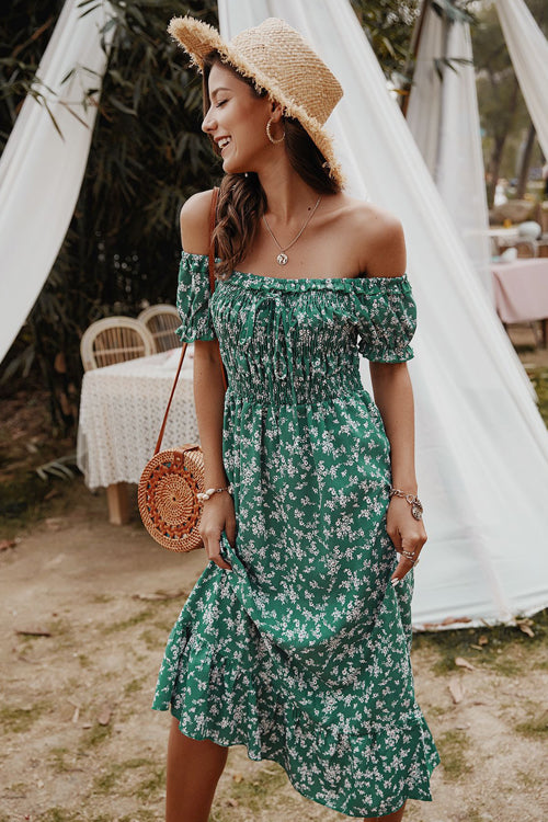 Days Like This Printed Off Shoulder Midi Dress - 3 Colors