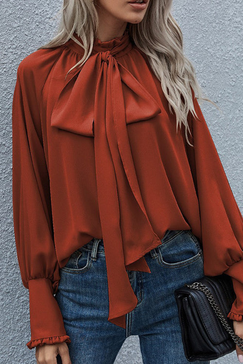 Best In Bold Tie-Front Ruffle Statement Sleeve Top - 3 Colors