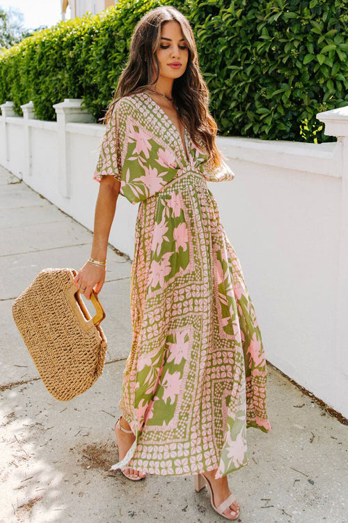 Still The One V-Neck Print Maxi Dress