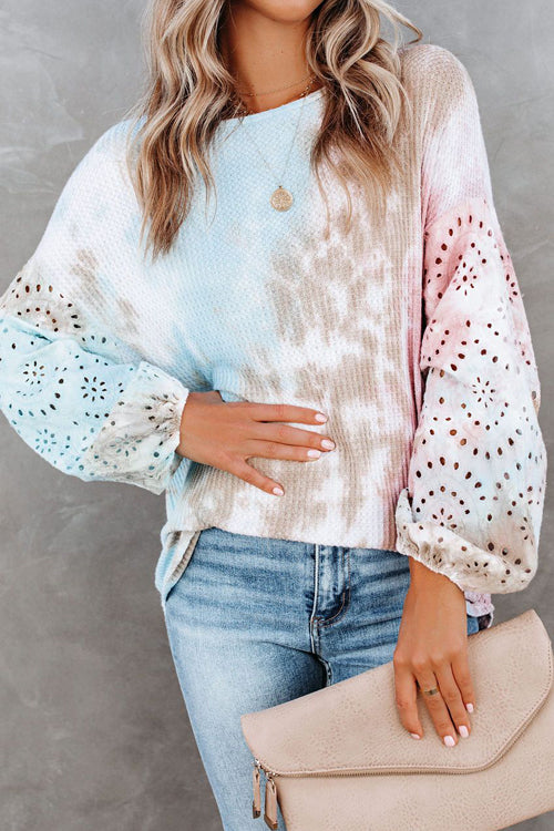I‘m Your Girl Tie-Dye Print Knit Sweater
