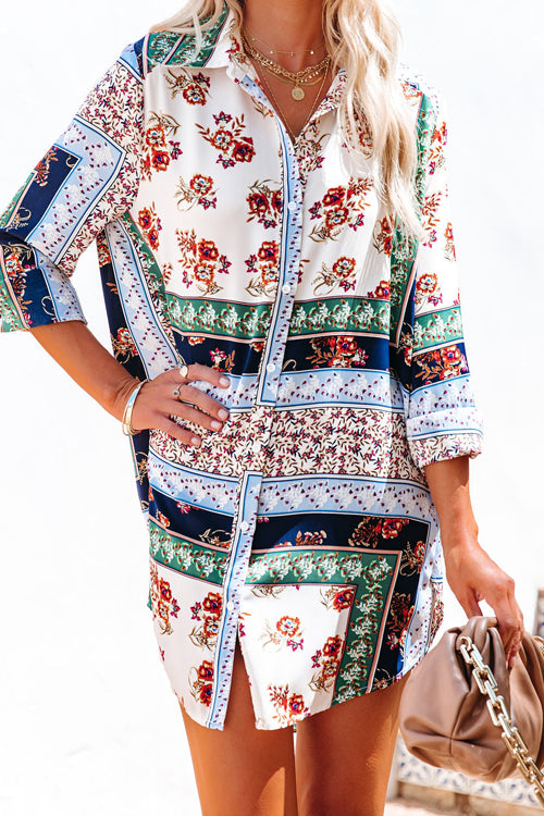 In This Moment Print Button Down Tunic