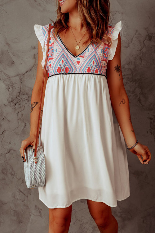 Living In The Moment Print Sleeveless Mini Dress