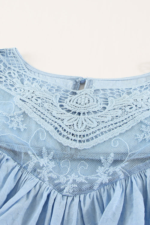 Lazy Days Vibes Lace Embroidered Top