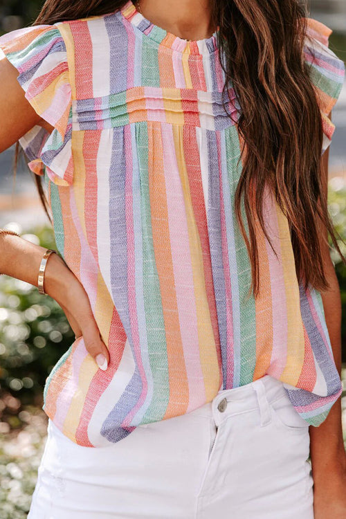 Take It Easy Colorful Striped Sleeveless Top