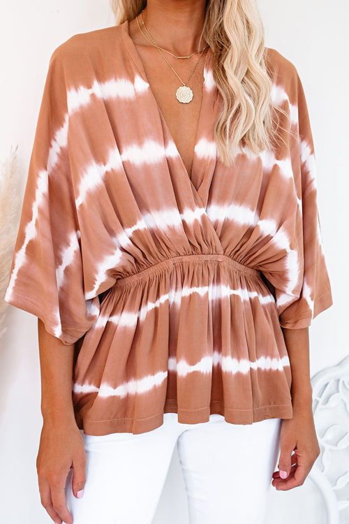 Heart To Heart Tie-Dye V-Neck Top