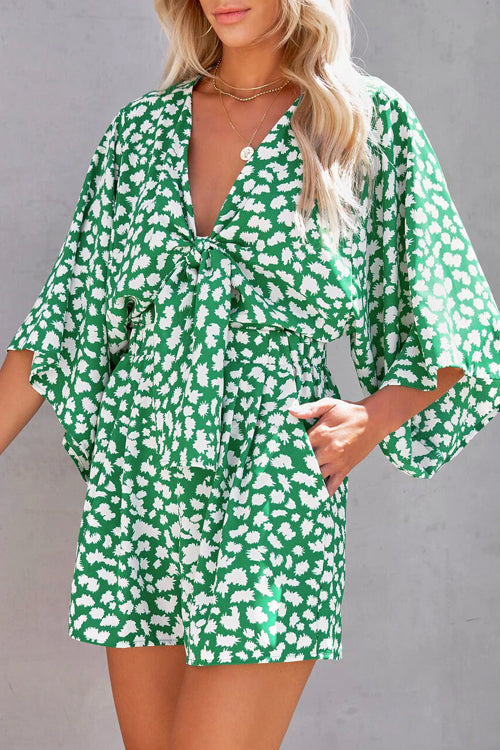 In The Moment Short Sleeve Printed Romper - 2 Colors