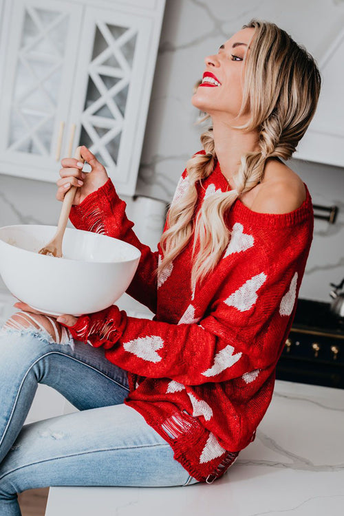 Fall Babe Star Long Sleeve Knit Sweater