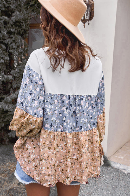 Blossoming Style Boho Print Flare Top