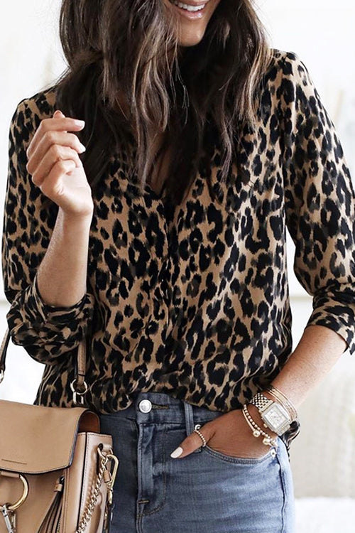 Everlee Leopard Print Long Sleeve Shirt - 2 Colors