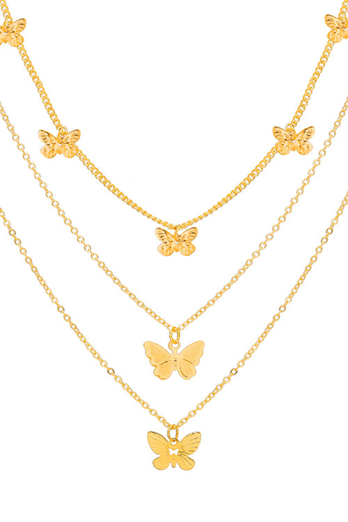 Growing Towards Glam Gold Butterfly Necklace