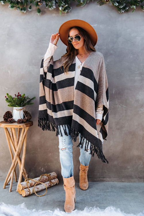 Weekend Chiller Striped Tassel Knit Cardigan - 2 Colors