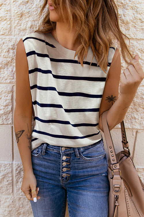 Feeling Effortless Striped Sleeveless Tank Top