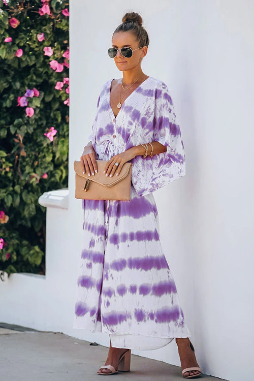On My Mind Tie-Dye Button Up Maxi Dress - 2 Colors