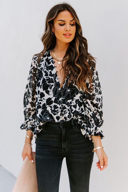 Dreamy Days Button Up Printed Top - 2 Colors