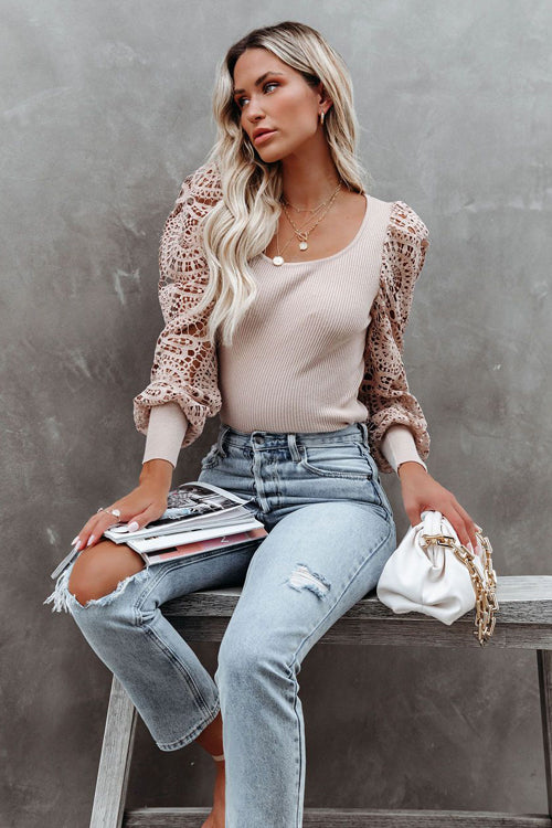 Just Vibing Hollow-Out Long Sleeve Knit Top - 2 Colors