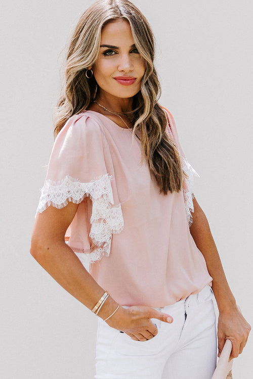 Always True Lace Short Sleeve Top