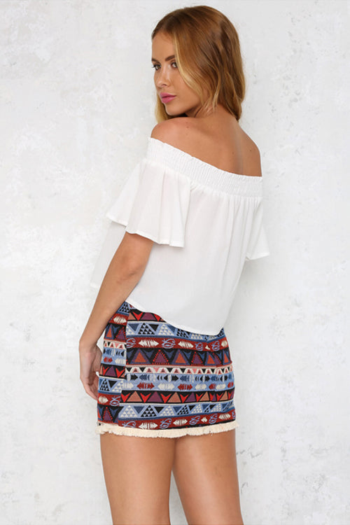 Boho Tassel Linen Skirt