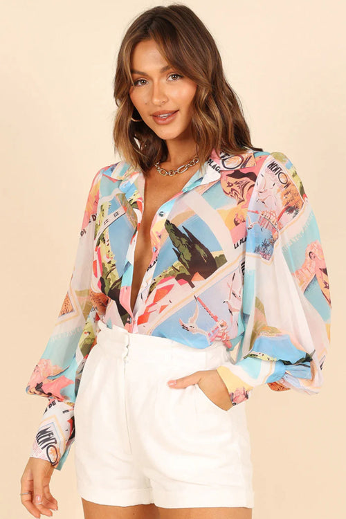 Sunny Side Of Life Floral Print Long Sleeve Top - 9 Colors