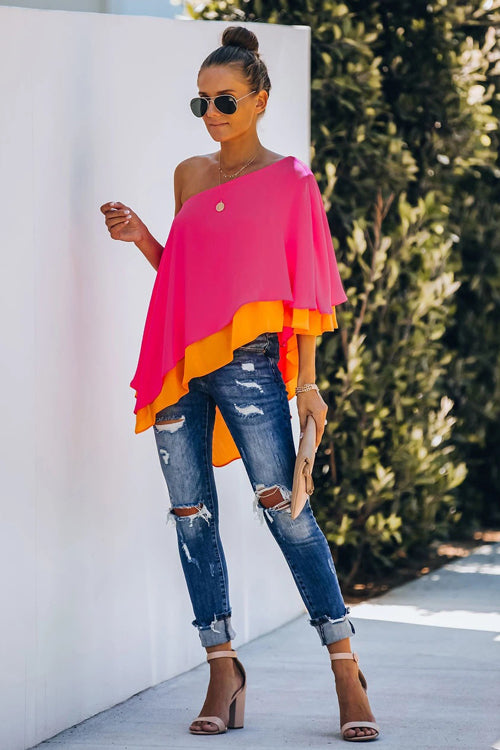 Feel Likes Summer Half Shoulder Layered Top