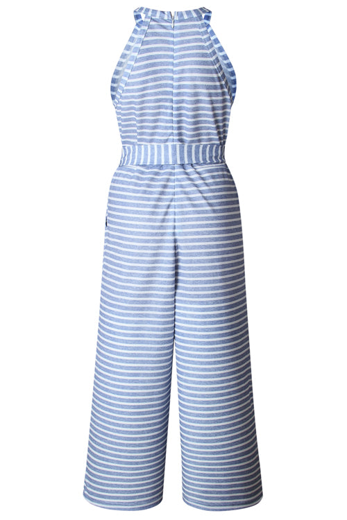 Stripe Bowknot Sleeve Jumpsuit - 4 Colors