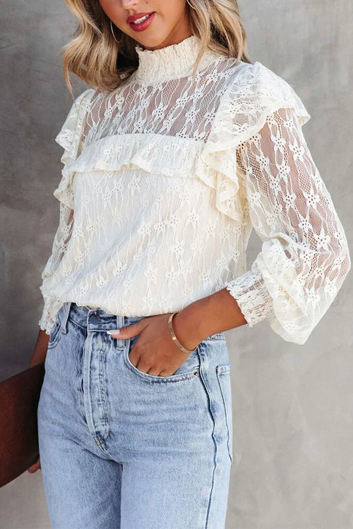 Couldn't Be Better Lace Ruffled Top - 3 Colors