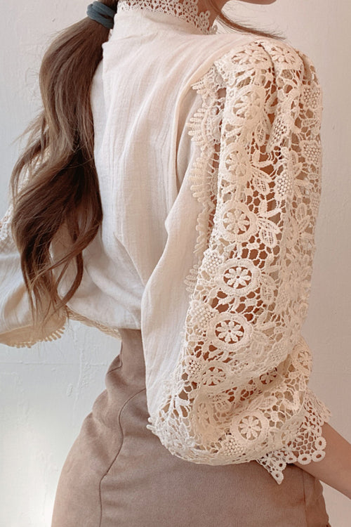 Feel It Still Lace Button Up Top - 3 Colors