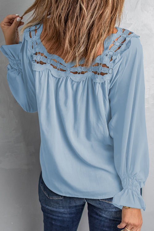 Romantic History Crochet Long Sleeve Top - 4 Colors