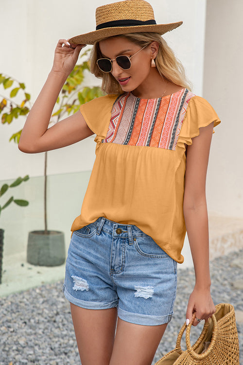 Closer To You Boho Printed Ruffled Top - 5 Colors