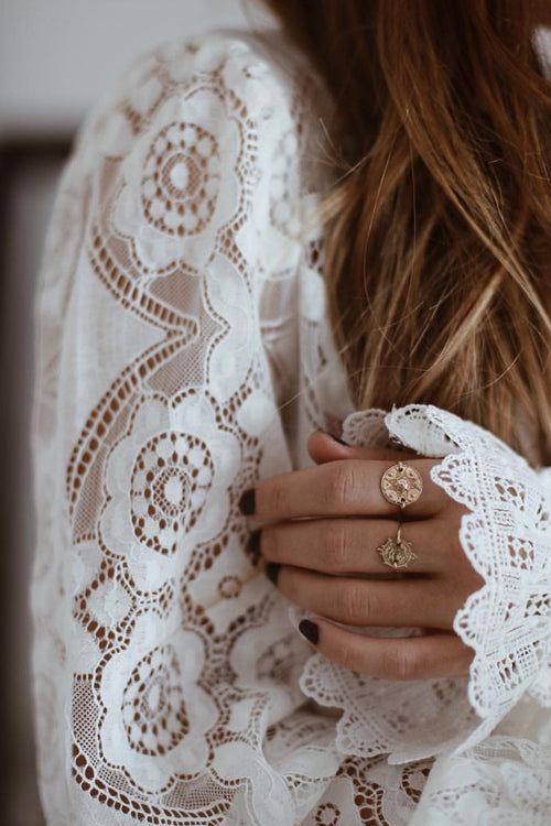 Perfect Petals White Lace See-Through Top