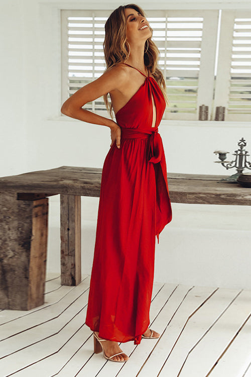 Chiffon Backless High-slit Maxi Dress - 4 Colors Beetsweeti Chiffon Backless High-slit Maxi Dress - 4 Colors Beetsweeti