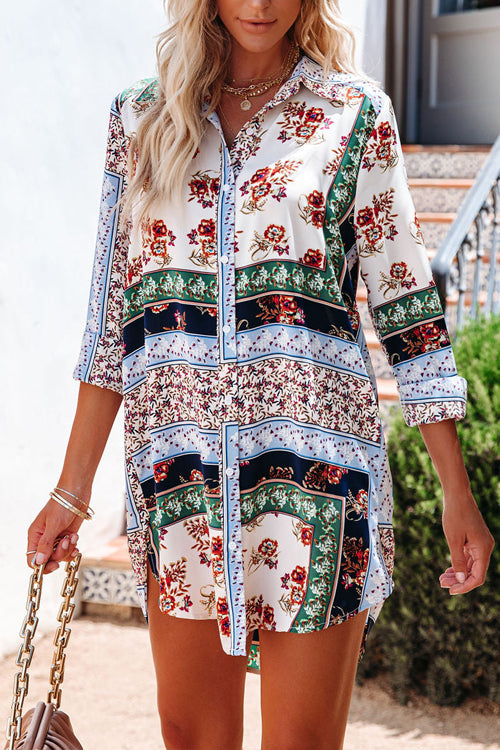 In This Moment Print Button Down Tunic