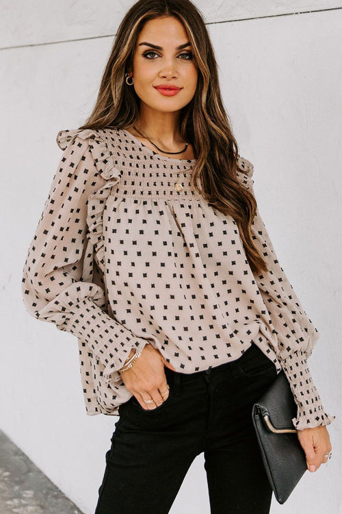 Keeping It Cute Dot Print Long Sleeve Top