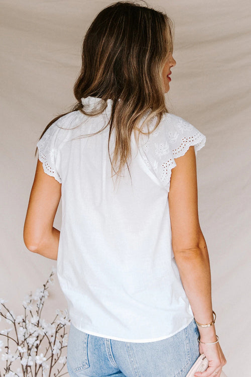 Got Me Moving Lace Short Sleeve Top