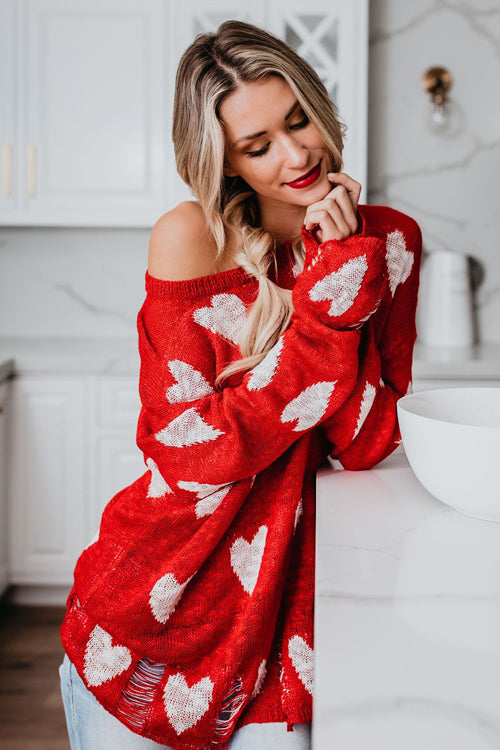 Fall Babe Star Long Sleeve Knit Sweater