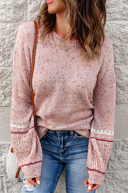Loving My Life Pink Dots Knit Sweater