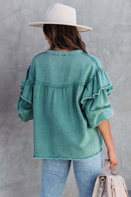 Best Of You Ruffled Rivet Shacket - 2 Colors