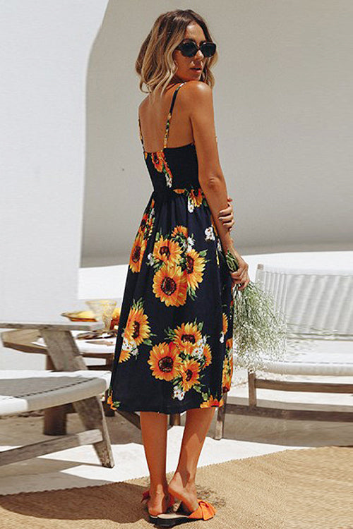 Sunflower Fit&Flare Print Midi Dress - 9 Colors